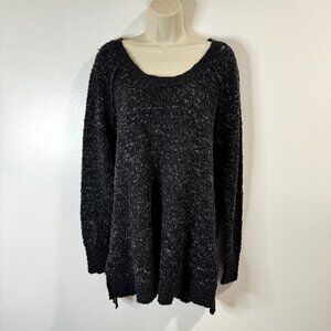 Free People Sweater S / M Tunic Chunky Knit Gray Gothic Grunge Boho